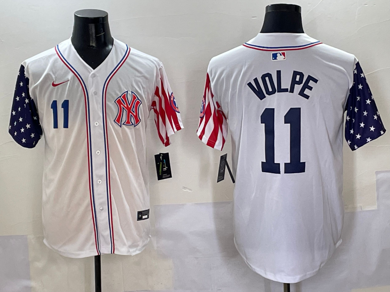 Men 2025  MLB New York Yankees #11 Volpe white jersey style 3->new york yankees->MLB Jersey